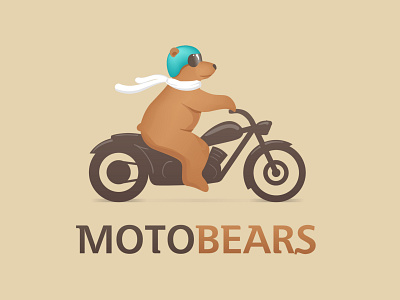 Moto Bears – logo for roadside cafe bear bike biker bobber brand chopper color mesh helmet icon identity logo moto moto bears moto club motorcycle pub logo retro scarf
