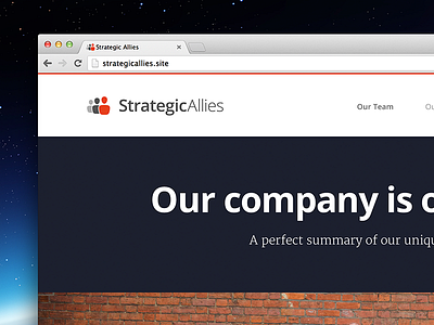 Strategic Allies New Website blue brand bricks company identity logo orange strategic allies webdesign website white