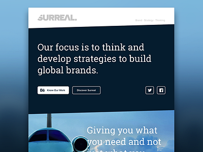 Surreal blue diagonal responsive surreal webdesign