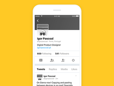 Twitter Profile concept ios profile redesign social tweet twitter ui ux