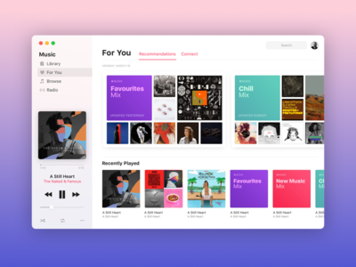 Apple Music 10.14 apple music concept for you icloud ios macos osx redesign way finding wwdc wwdc18