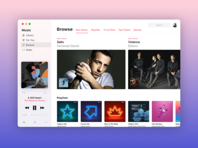 Apple Music 10.14 apple music browse concept icloud ios macos osx redesign way finding wwdc wwdc18