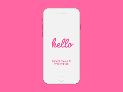 Hello Dribbble! clean debut hello hello dribbble iphone minimalist pink thanks ui welcome