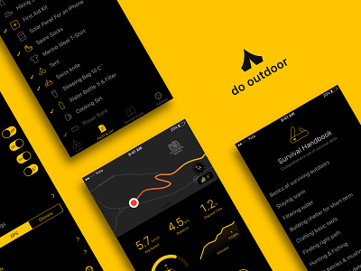 Hiking & backpacking app "do outdoor" app backpacking hiking ios iphone night outdoors travel ui user interface ux