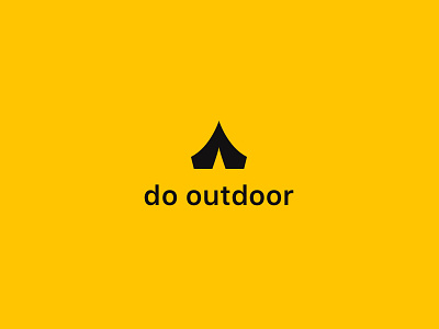 Hiking App Logo app backpacking hiking logo monochrome outdoor tent yellow