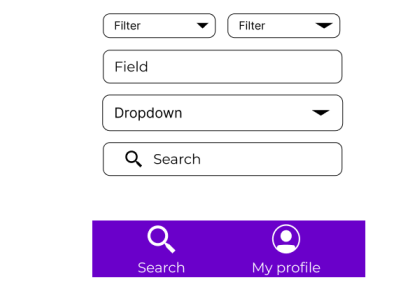 Filter, Fields, Dropdown, Search, & Bottom Nav branding button design field ui ux
