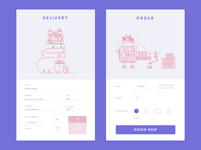 Candy Delivery card card cart contact illustration interface line art log in minimal sign in subscribe ui ux