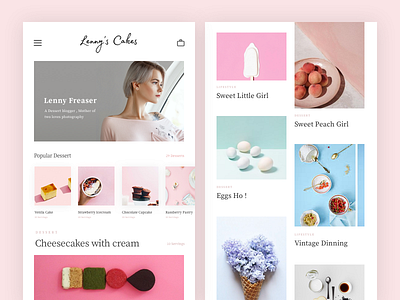 Dessert Application app branding landing log in minimal pink shop sign in sign up theme ui ux