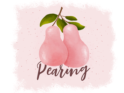 Pearing branding fashion food fruits illustration pink product typography