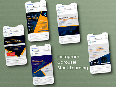Instagram/Facebook Carousel | Stock Learning design graphic design illustration learning post share market post stock stock market