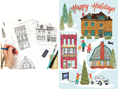 Holiday Card Illustration branding digital art graphic design illustration