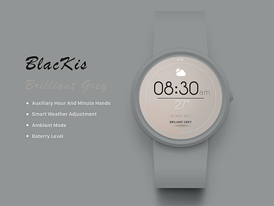 Brilliant Grey Smartwatch Face_part I ambient mode grey smartwatch time watch face weather