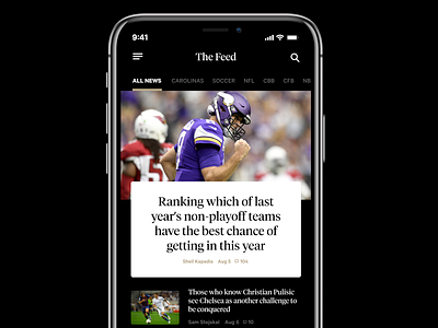 The Athletic Concept black figma ios sports