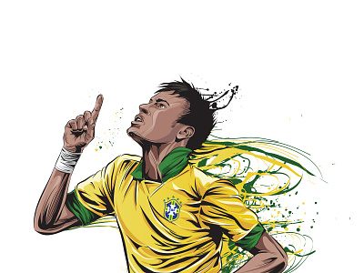 Neymar vector characterdesign digitalpainting football games graphic design illustration player portrait vector