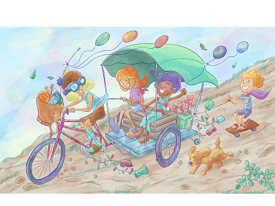 Watercolor children's illustration