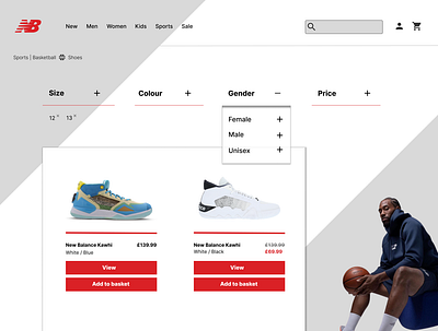 Kawhi | New Balance - Shoes basketball design ecommerce figma kawhi nba nba shoes new balance new balance basketball ui ux web design