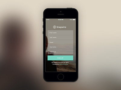 Snapwire iOS Signup design ios iphone mobile ui