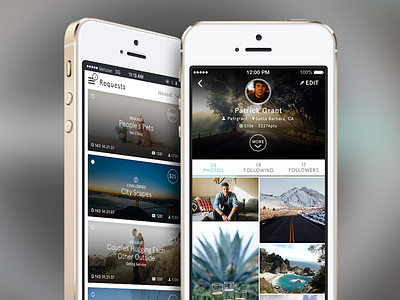 Snapwire app design interface ios iphone minimal mobile photography ui ux