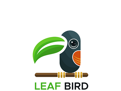 leaf bird logo vector graphic element