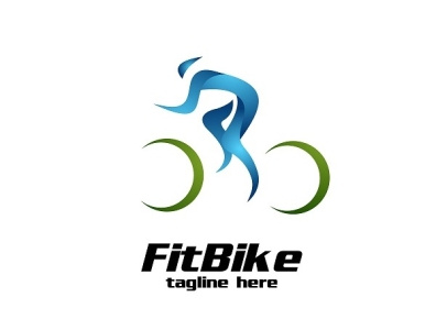 abstract fit bike logo vector with gradient color