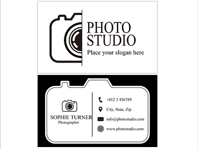 Photography theme black and white camera business card
