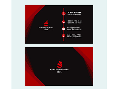 Red and black Business Card Template Design Templates AI branding design graphic design illustration logo vector