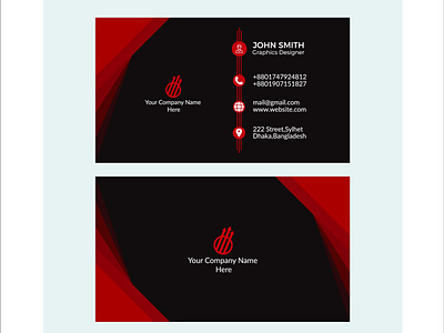 Red and black Business Card Template Design  Templates AI