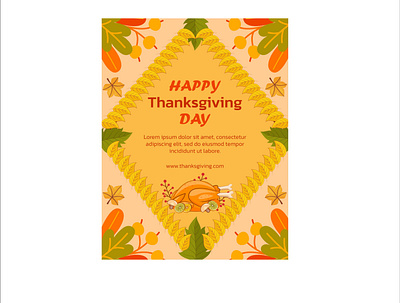 Happy Thanksgiving Day Flayer Design Template branding design graphic design illustration logo vector