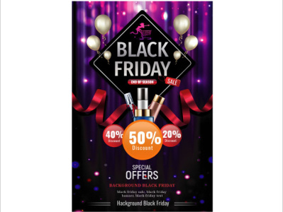 Happy Thanksgiving Black Friday Golden Balloon Sale Poster branding design graphic design illustration logo vector