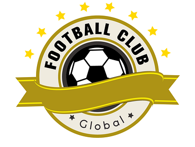 Yellow retro round football club logo branding design graphic design illustration logo vector