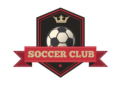 Red black vintage polygon football club logo