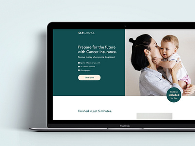 Getsurance - Landing Page for Insurance cancer corporate ella glover design emerald family health human humans insurance landingpage ui