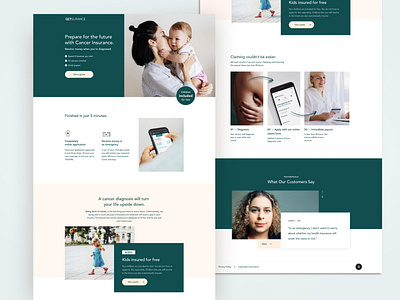 Getsurance - Desktop Landing Page brand identity cancer corporate desktop ella glover design emerald human insurance landing page