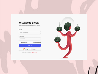 Minimalistic Login Page Abstract Art