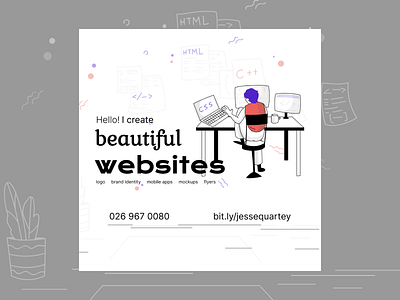 Web Design Flyer design graphic design minimalistic website
