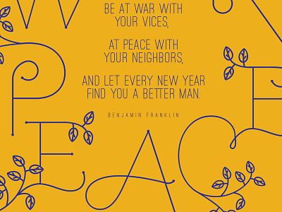 War & Peace illustration new year quote typography