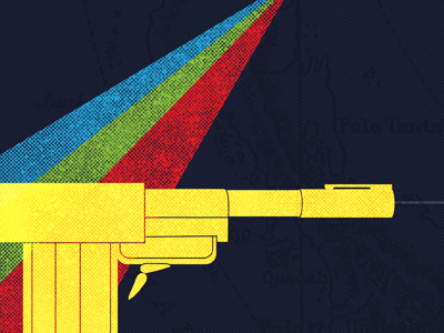 The Man With The Golden Gun gun james bond map typography
