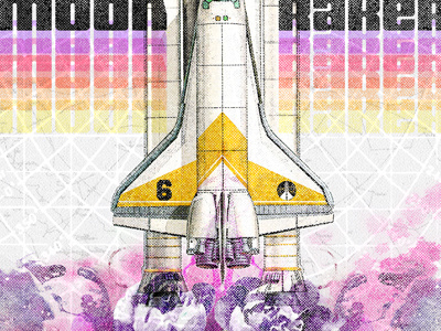 Moonraker james bond rocket space typography
