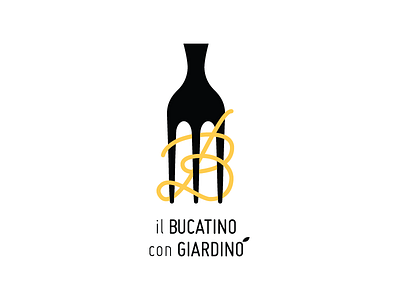 Logo / Bucatino con Giardino brand concept flat food logo logotype minimal restaurant simple typography yellow