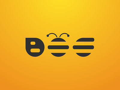 Bee Logo bee brand concept flat font icon logo logotype typography verbicon wordicon yellow
