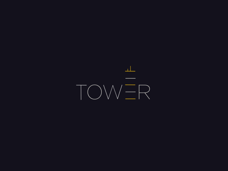 Tower Animated Logo animation branding construction flat gif icon interaction logo motion tower typography word mark