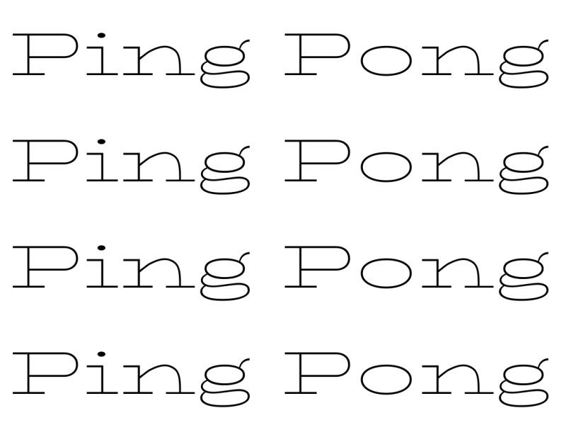 Ping Pong - Type animation experiment animated animation brand concept design font gif kinetictype logo logotype minimal motion ping pong play typography