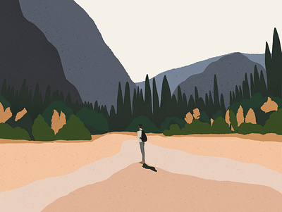 Yosemite digital art digital illustration illustration ipad mountains nature nature illustration procreate road trip trees valley wild