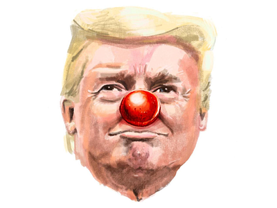 Trump the clown anatomy color digital art illustration photoshop procreate