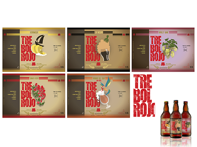 Trebol Rojo Brewery branding color digital art illustration logo