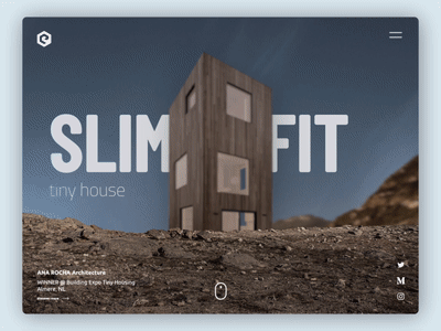 Slim Fit Tiny House - Landing page animation concept gif homepage house hover landing menu transition ui ux website