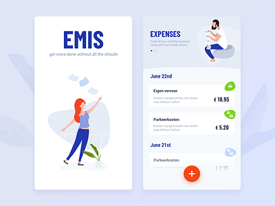 Expense declaration app android app concept illustration ios menu mobile native persons ui ux vector