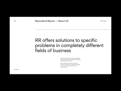 Reynolds and Reyner — Agency Website animation clean creative design desktop interaction minimal motion page portfolio ui user interface ux web website