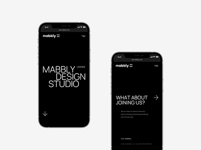 Mabbly — Landing Page 2020 agency black clean creative design flat landing layout minimal mobile page portfolio trend ui ux web website white