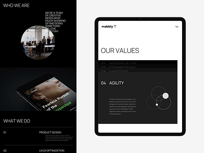 Mabbly — Landing Page 2020 agency black clean creative design desktop flat landing layout minimal page portfolio tablet trend ui ux web website white